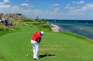 KOHLER, WI - AUGUST 15:  Jason Day of Australia hits his tee shot on the seventh hole during the final round of the 92nd PGA Championship on the Straits Course at Whistling Straits on August 15, 2010 in Kohler, Wisconsin.  (Photo by Stuart Franklin/Getty Images)