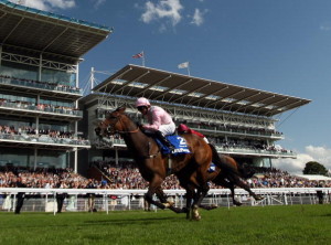YORK, ENGLAND - AUGUST 20: Dar Re Mi ridden by Jimmy Fortune wins The Darley Yorkshire Oaks during the Ebor Festival at York Race Course on August 20, 2009 in York, England. (Photo by Ross Kinnaird/Getty Images)